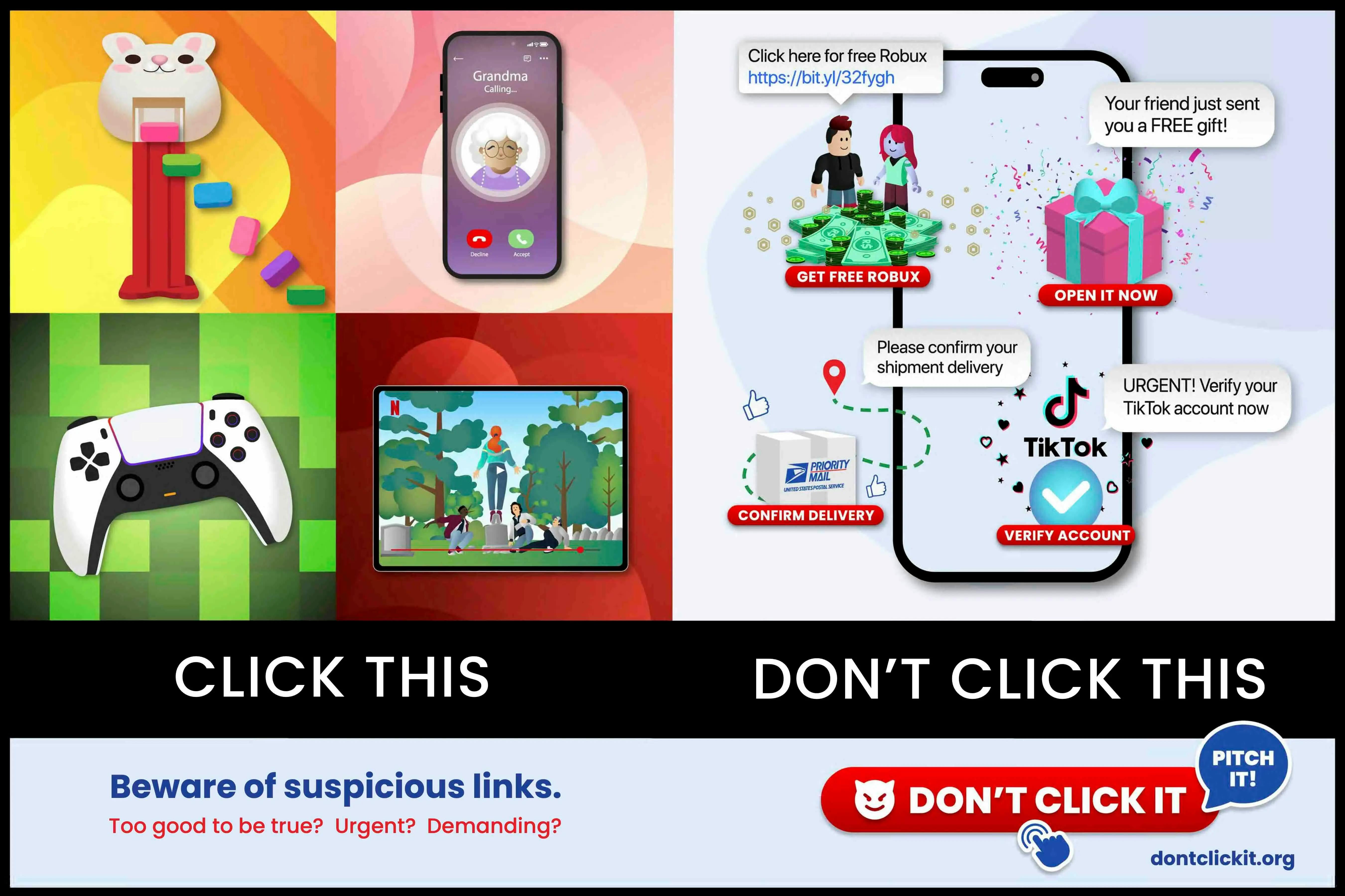 Stellar cyber dont click it pitch it poster