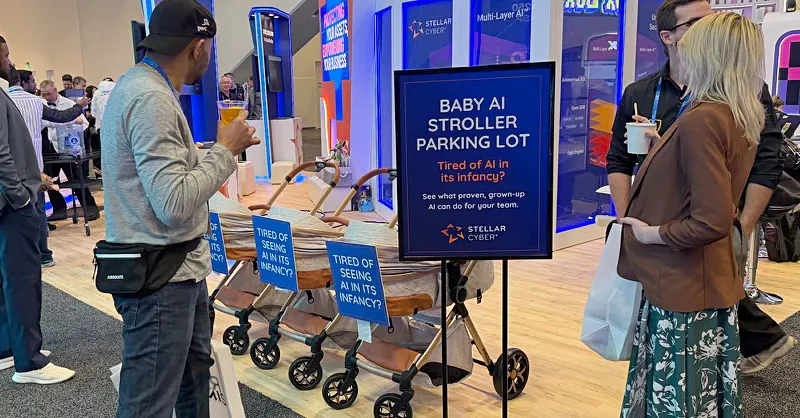 Stellar Cyber AI guerilla marketing booth 2