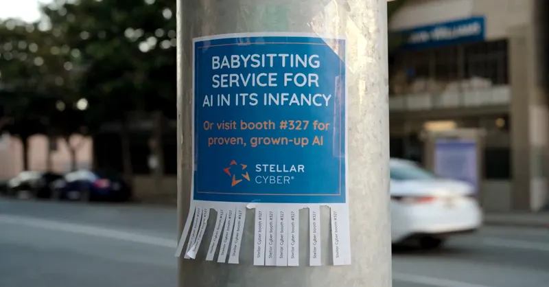 Stellar Cyber AI guerilla marketing street sign